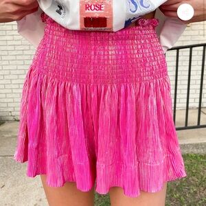 Queen of Sparkles Pink Metallic Swing Shorts Small